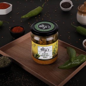 stuffed green chilli pickle